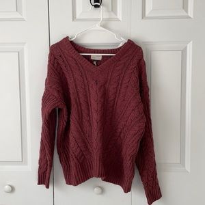 Universal Thread Chunky Knit Sweater Maroon